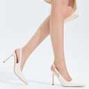 Coutgo Women's Slingback High Heels Pointed Toe Stilettos Metal Buckle Dress Party Pump Shoes,8.5