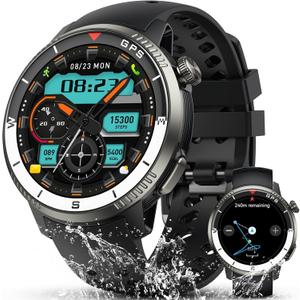 Military Smart Watch(Answer/Make Call), GPS Smartwatch for Men Women, 1.43" HD AMOLED Display, Fitness Activity Tracke with 170+ Sport Modes, 5 ATM Water-Resistance, Stress, Heart Rate, Sleep Monitor