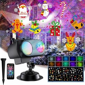2025 Upgrade Halloween Christmas Projector Lights Decorations, COOLWUFAN Outdoor Indoor Holiday Projector Lights with Remote and 20 HD Effects(3D Ocean Wave) for Xmas Halloween Party Yard Decor