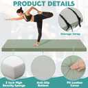 MABOZOO 2 Inch Thick Yoga Mat, 72''x24'x2" Foldable Extra Thick Exercise Mat Gymnastics Mat with PU Leather, Padded Yoga Mat Fitness Mat for Yoga, Pilates, Stretching
