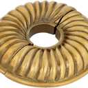 Renovators Supply Manufacturing Aluminum Escutcheon Plate 3.13 in OD Escutcheon 1/2 in IPS Lacquered Antique Gold Finish Radiator Flange (Gold Le Cruller)