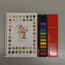 Watercolor Workbook  Water Coloring Book, Beginner Watercolor Painting Kit Paint Set Workbook with 12 Watercolor Paints & Brush (Potted Plant)