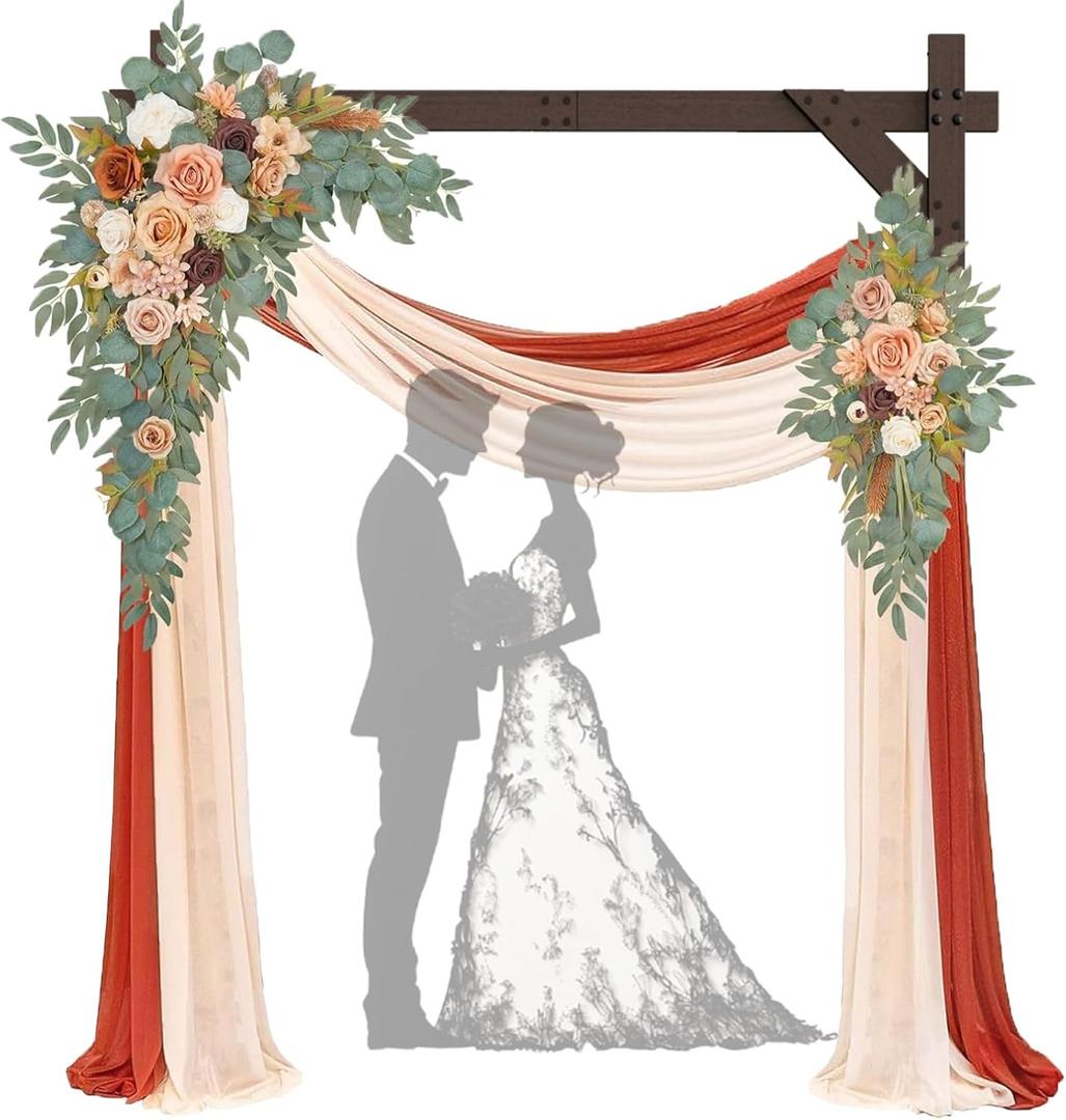 7.48FT Wooden Wedding Arch Frame Backdrop Stand, Square Wood Arch Stand Wedding Arches for Ceremony Wedding Arbor