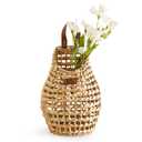 Woven Front Door Basket Water Hyacinth Wall Hanging Basket Decorative Boho Mounted Organizer for Dried Flower Plants Storage Basket for Garden, Home, and Farmhouse Décor (B_Hyacinth)