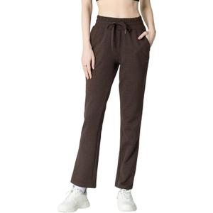 Women's Micro Flared Fleeced Sweatpants - Elastic Waist Drawstring, Warm Fleece for Winter Daily Wear (S)