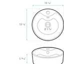 Monaco Round Vessel Sink with Faucet Mount, 18.125 x 8.125 x 4.7 inches