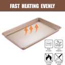 2 x 2 Pack Jelly Roll Pan 15x10 Inch, Diamond Texture Nonstick Cookie Sheet, 0.8mm Thick Heavy Duty Steel Baking Tray, Commercial Gold Baking Pans