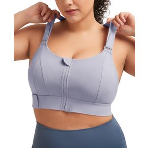UBCUTE High Impact Sports Bra for Fuller Bust Women with Adjustable Strap, High Support Wireless Workout Bras GMY Running Fitness Yoga Black M (Black, M)