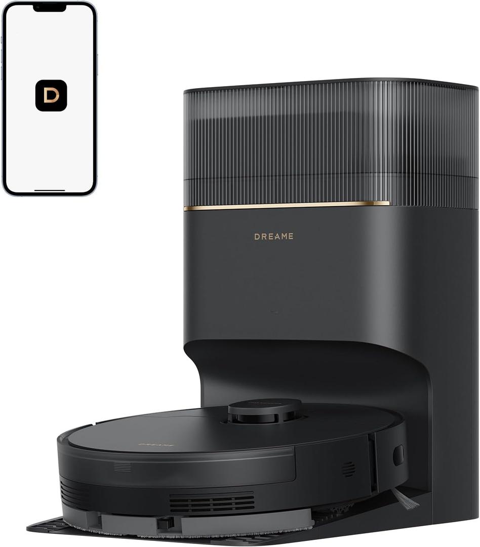 DREAME D20 Pro Plus Robot Vacuum, 13,000Pa Suction, DuoBrush for Pet Hair, Corner Cleaning, Self Emptying, LDS Navigation Laser Avoidance, Vacuum Mop, Hard Floors&Carpets (Black)
