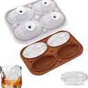 2 x Football Ice Cube Mold,2.5" x 4 ices,Large Ice Cube Molds,ice Molds | Football ice mold for Super Bowl Party,Football Gifts,Whiskey Ice Cubes Mold(bourbon ice cube molds) for Whiskey,Cocktails