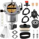 FR730V Carburetor Compatible with Kawasaki FS730V FR730V Engine Mower Carb Replaces #15004-1097 15004-1062 15004-0826 15004-0984 with Air Filter Oil Filter Fuel Pump Spark Plugs