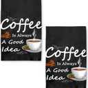 Coffee Kitchen Towels Set of 2 Dish Towels Kitchen Hand Towels Absorbent Quick Dry Microfiber Cloth Dish Towels Drying Towel 18" x 26",