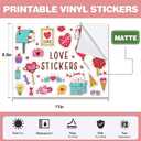 100 PCS Printable Vinyl Sticker Paper for inkjet printer & Laser Printer, Standard Letter Size 8.5"x11", Waterproof Sticker Paper Dries Quickly Vivid Colors, Matte White