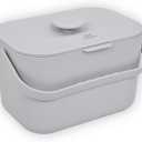 Kitchen Compost Bin  1.3 Gallon Countertop Compost Bin with Lid, Odor-Blocking, No Charcoal Filters Needed, Indoor Compost Bin with Removable Basket, Easy Clean