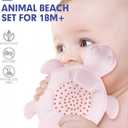 Hahaland Beach Toys for Toddlers 1-3 - Sand Toys for Toddlers 1-3, Baby Bucket Rake Shovel Set, Bath Water Outdoor Toy for Boys Girls, Sandbox Toy for 1 Year Old Toddler Toys Age 1-2