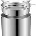 Ohtomber 1.2L Bacon Grease Saver Container with Fine Mesh Strainer and Non-slip Silicone, Cooking Oil Keeper Grease Fat Storage Filter Container for Kitchen, Used Oil Holder Pot