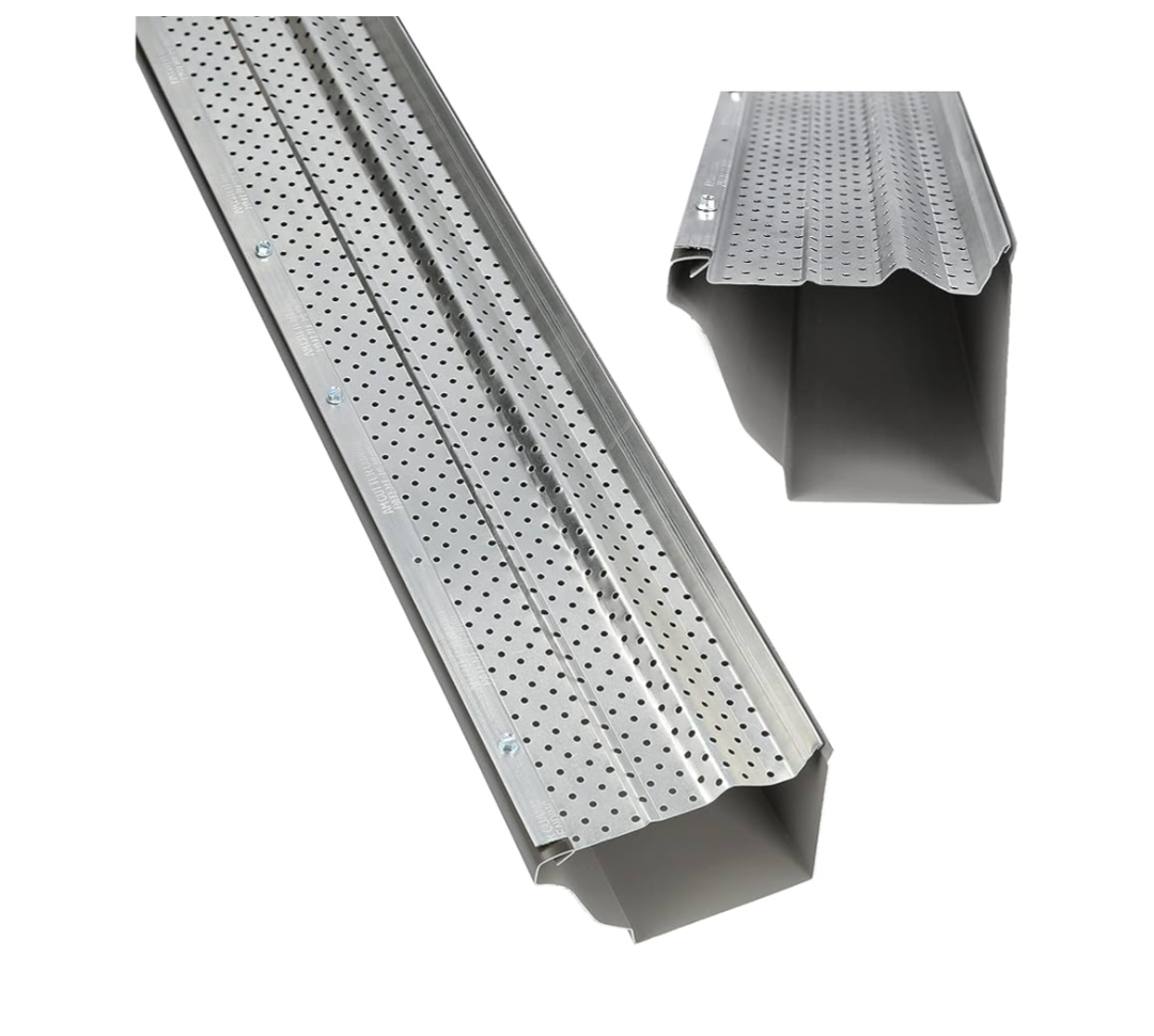A-M Gutter Guard -Heavy Duty Lifetime Quality Aluminum Leaf & Debris Protection for 5-inch and 6-inch (6 Inch-11.5 Feet, Mill Finish) - Made in The USA