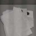 NICETOWN Sheer Small Curtains 48 inch Length 2 Panels, Grommet Short Curtains Voile Textured Soft and Lightweight Window Treatments for Kitchen/Cafe, W37 x L48, White, 2 Pieces