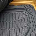 BDK Heavy Duty Blue Rubber Car Mats Full Set - Universal Trim-to-Fit All Weather Floor Mats - Floor Mats for Car Accessories - Front & Back Interior Floor Mats for Truck Accessories