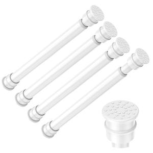 Fvonzon 4 Pack Small Tension Rods 8-12.5 Inch, Thin Tension Curtain Rod, Mini Spring Rod for Closet, Cabinet & Kitchen, Tiny Curtain Rod Tension, Short Closet Rods, White