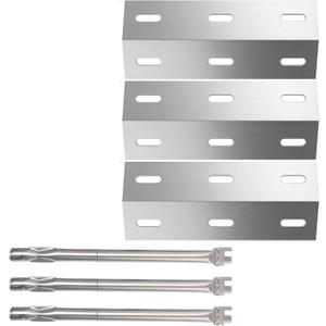 Hisencn Repair Kit for Ducane Gas Barbecue Grill 30400040, 3100, 3200, 3400 Burner Tube, Stainless Heat Plate Tent, Burner Cover Replacement for Ducane 3 Burner DUCHD1, 30500048, 30500602, DUCHP1