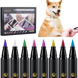 Dog Nail Polish Dog Nail Polish Pens Quick Dry-8 Colors, Pet Nail Polish Set for Dogs DIY Dogs Puppy Nails, Dog Safe Nail Polish Non Toxic, Odorless, Easy to Apply