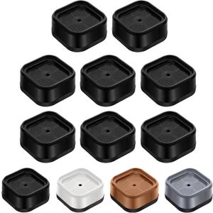 Shouwuhho 8 Pack Furniture Risers Adjustable Bed Risers Heavy Duty Lifts Height 1", Square Stackable Bed Risers 1, 2 or 3 Inch for Desk Leg Table Couch Sofa Chair Bed Frame Legs Dorm, Black