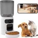 Dual Lens Pet Feeder with Camera, 1080P Video, AI Pet Detection, Night Vision, 2.4/5G WiFi, Interactive Features, App Control, 2-Way Audio, Auto Feeding & Freshness Preservation, 6L