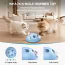 Pawingcat Automatic Cat String Toy 6 Holes Whack a Mole Cat Toy with Plush Running Cat Mouse Toy Hide and Seek Interactive Cat Toys for Indoor CatsBlue