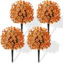 Alupssuc 4Pcs Artificial Fall Ball Flowers for Outdoors, Fake Plants