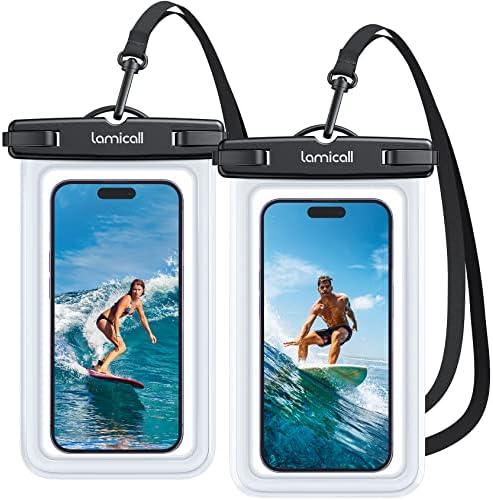 Lamicall Waterproof Phone Pouch Case - [2 Pack][Easy Lock & Heavy Duty] IPX8 Water Proof Cell Phone Dry Bag for Beach, Protector for iPhone 17 16 15 14 13 12 11 Pro Max Plus Air, Galaxy S25 S24, 4-7"