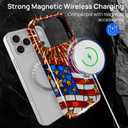 Case for iPhone 17 Pro(Compatible with MagSafe),Soft TPU+Hard Acrylic 2-in-1 Glossy Phone Cover for Men/Women,Shockproof Protective Case Compatible with iPhone 17 Pro Fireworks USA Flag