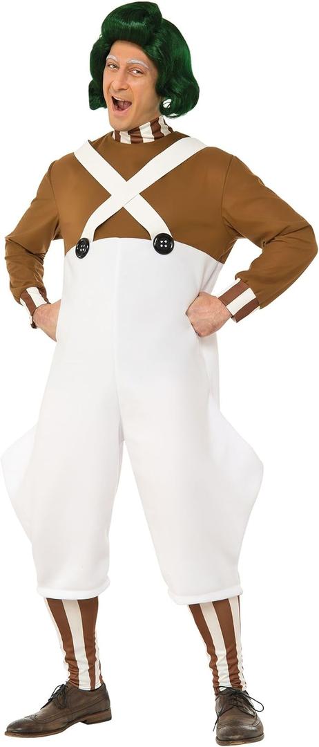 Rubies mens Willy Wonka and the Chocolate Factory Deluxe Oompa Loompa Adult Sized Costume, As Shown, Standard US