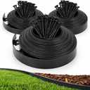 Gardzen 1.5" x 100' Landscape Edging Kit, Garden Edging Coil Comes with 120 Pcs Spikes, No Dig Lawn Border