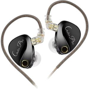 KZ Castor Pro - Enhanced Basses, Integrated Equalizer, Hi-Fi Detachable Cable, Dual Dynamic Driver, Beaver Enhanced Version (Metallic Black with Microphone)