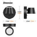 URSOLA Wall Light Set of Two, LED Wall Sconce with On/Off Switch USB Charging Port 110 Volt Hardwired Wall Lamp 350 Rotatable Up Down Sconces Wall Lighting (Black) (2 Packs)