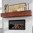 Fireplace Mantel - Floating Mantel Shelf, Wood Mantels for Over Fireplace, Wall-Mounted Mantels, Weight Capacity 60lbs, 72 X 9 X 6 inch, Brown