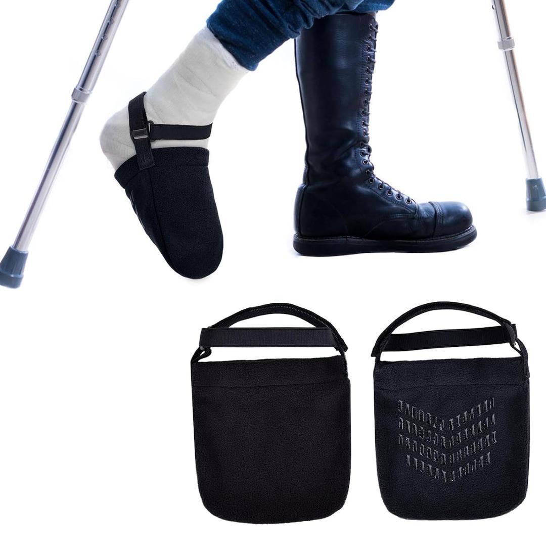 (Upgraded) 2 PCS Protective Cast Sock Toe Covers with Fixed Strap for Foot, Soft Warm Cast Socks Over Cast for Men Women Adults, Adjustable Non-slip Cast Toe Covers Fit for Casted Foot