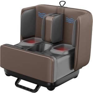COMFIER 2 in 1 FSA Foot Massager Machine,HSA Shiatsu Foot and Calf Massager with Heat,Kneading,Vibration,Compression Massagers for Feet Health,Plantar Fasclitis,Gift for Mom Dad(Brown)