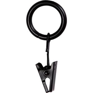 Kenney Petit Window Curtain Clip Rings, 14-Pack, Black (For 1/2" Diameter Rods)