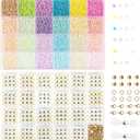 3mm Seed Beads for Bracelets Making 2 Boxes, A-Z Letter Beads Friendship Bracelet Making Kit, Jewelry Making with Gold Findings, Number Beads and Elastic Bracelet Strings, Crafts Gifts for Women