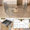 Foldable Metal Dog Playpen, Portable Pet Pen Puppy Exercise Pens 8 Panels Small/Medium Dogs Fence for Yard Indoor&Outdoor RV Travel Camping with Doors for Cat Rabbit Hedgehog