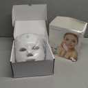 SUERBEATY Red Light Mask For Face, 7-1 Colors Red Light Face Mask, Facial Skincare At Home, Cordless, Portable and Rechargeable (White)