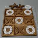 Tic Tac Toe Game 10.6 Inch Rustic Wood Board Game Coffee Table Games Tic Tac Toe Table Decor for Family Adults Travel Outdoor