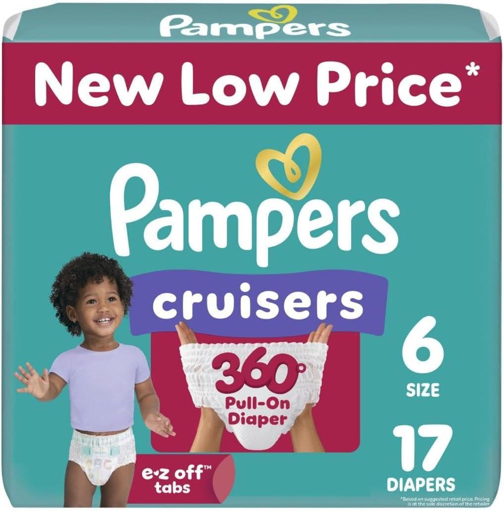 Pampers Diapers - Cruisers 360 - Size 4, 144 Count, Babyproof up to 100% Leakproof Pull-On Diaper