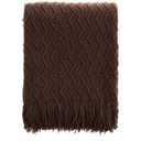 BATTILO HOME Dark Brown Throw Blanket for Couch, Boho Throw Blanket for Home Decor, Decorative Chocolate Knit Throw Blankets for Chair Sofa, Bed, 50"x60"