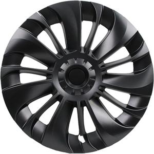 KAVANIC Fits for Tesla Model Y Wheel Cover Hubcap 19 Inch Matte Black Support Logo Symmetry Design (1 PCS-Side 2) Cyclone Style 2020-2023 Model Y Gemini Wheel Cover Replacement, KA4-CY-1PCS-Side2