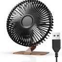 SLENPET 6 inch USB Small Desk Fan, 4 Speeds, Ultra-quiet, 90 Adjustment for Better Cooling, Portable Mini Powerful Desktop Table Fan, Mini Personal Fan for Home Office, Metal Base, Bronze