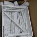 SYKIARIOL Utility Cart with 5 Drawers, Storage Drawer Cart with Wooden Tabletop and Lockable Wheels, Craft Storage Trolley Cart, 5-Tier Rolling Utility Cart on Wheels, Bright White