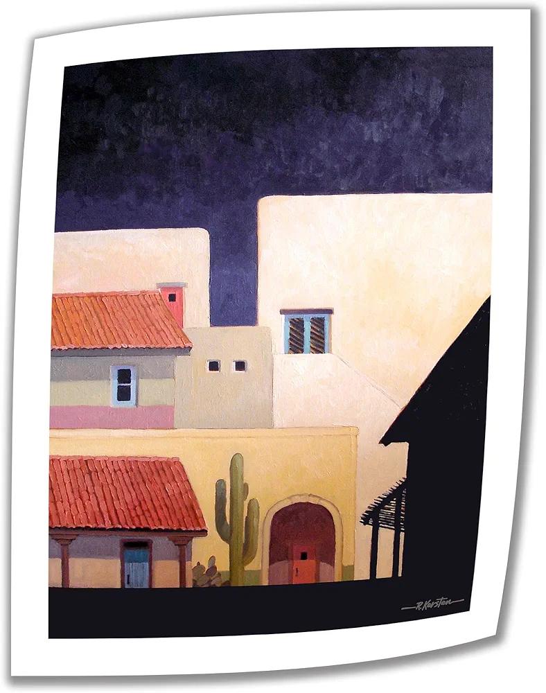 Art Wall Adobe Village Forms 36 by 28-Inch Unwrapped Canvas Art by Rick Kersten with 2-Inch Accent Border